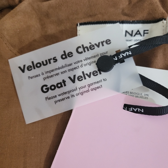 NAF NAF Suede Caramel Brown Biker Jacket NWT 8 - Picture 10 of 12